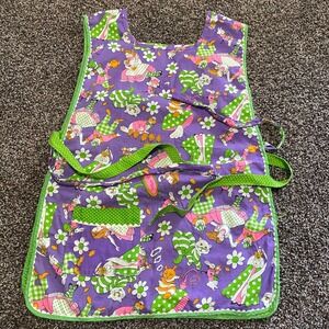 Vintage Novelty Alice in Wonderland‎ Apron Smock Unique Print Retro- Reversible